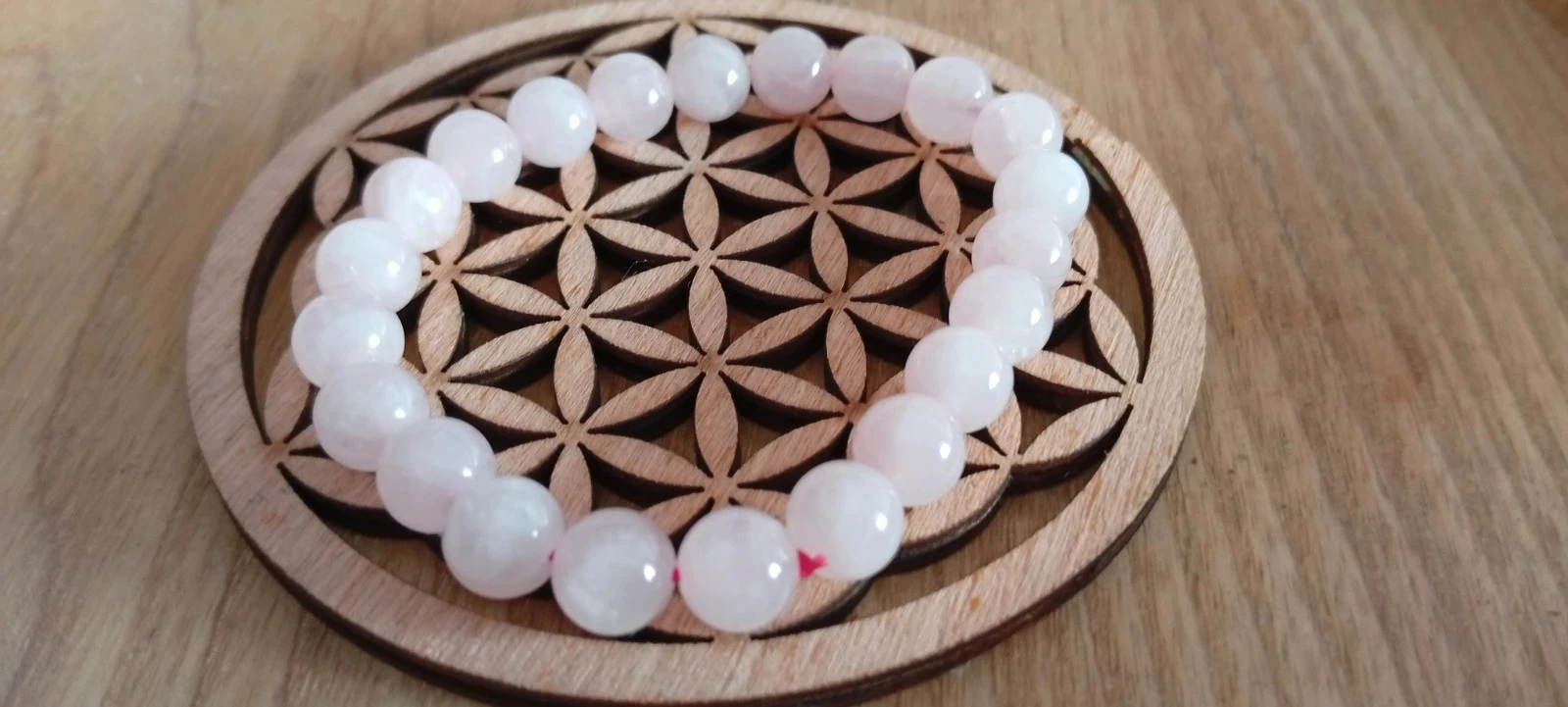 💖 Pulseira de quartzo rosa grau A com contas de 8 mm - Unisexo – photo 2